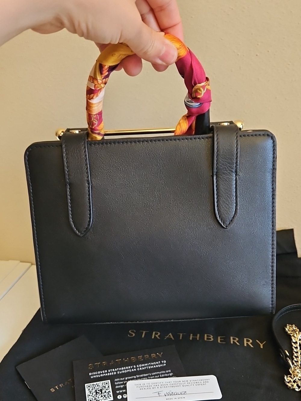 Strathberry Mini Tote In Black - Picture 4 of 9